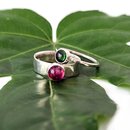 Tourmaline Rings Silver Set of 2 Rings Size R