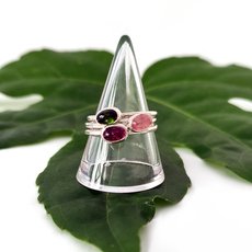 Tourmaline Rings Silver Set of 3 Rings Size Q1/2-jewellery-The Vault