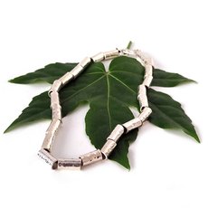 Kauri Large Bead Necklace Short Silver-jewellery-The Vault