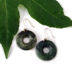 Pounamu Earring Disc Donut-jewellery-The Vault