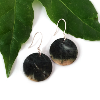 Pounamu Earrings Disc