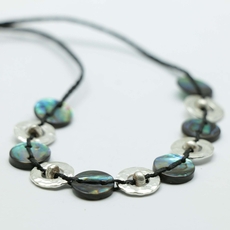 11 Piece Paua+Silver Amionga Necklace-jewellery-The Vault