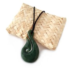 Pounamu Pendant Hei Matau Marsden Flower-jewellery-The Vault