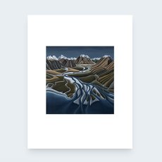 Matted Print Head of Lake Ohau-artists-and-brands-The Vault