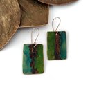 Large Rectangle Earrings Brass Patina