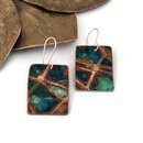 Large Rectangle Earrings Brass Patina