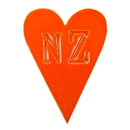 NZ Stamped Heart Wall Art Orange