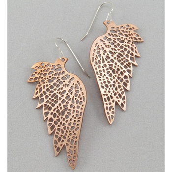 Angel Wing Earrings - Copper