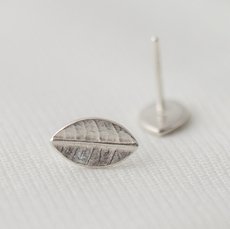 Tiny Leaf Studs Silver-jewellery-The Vault