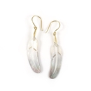 Feather Earrings MOP 14k Gold Dipped