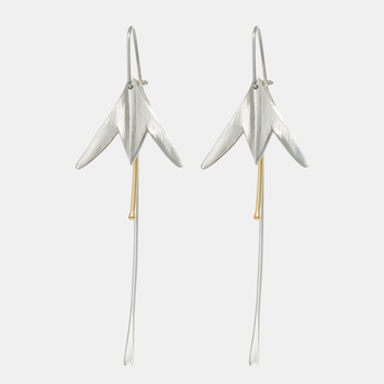 Kaitiaki Earrings 9ct Gold Stalks French